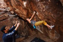 Bouldering in Hueco Tanks on 11/22/2018 with Blue Lizard Climbing and Yoga

Filename: SRM_20181122_1038010.jpg
Aperture: f/5.6
Shutter Speed: 1/250
Body: Canon EOS-1D Mark II
Lens: Canon EF 16-35mm f/2.8 L