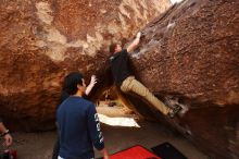 Bouldering in Hueco Tanks on 11/22/2018 with Blue Lizard Climbing and Yoga

Filename: SRM_20181122_1049320.jpg
Aperture: f/5.0
Shutter Speed: 1/640
Body: Canon EOS-1D Mark II
Lens: Canon EF 16-35mm f/2.8 L