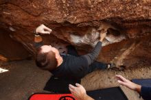 Bouldering in Hueco Tanks on 11/22/2018 with Blue Lizard Climbing and Yoga

Filename: SRM_20181122_1051050.jpg
Aperture: f/5.0
Shutter Speed: 1/250
Body: Canon EOS-1D Mark II
Lens: Canon EF 16-35mm f/2.8 L