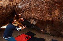 Bouldering in Hueco Tanks on 11/22/2018 with Blue Lizard Climbing and Yoga

Filename: SRM_20181122_1052400.jpg
Aperture: f/5.0
Shutter Speed: 1/400
Body: Canon EOS-1D Mark II
Lens: Canon EF 16-35mm f/2.8 L