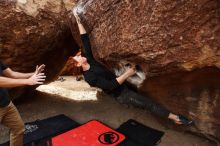 Bouldering in Hueco Tanks on 11/22/2018 with Blue Lizard Climbing and Yoga

Filename: SRM_20181122_1116040.jpg
Aperture: f/4.0
Shutter Speed: 1/640
Body: Canon EOS-1D Mark II
Lens: Canon EF 16-35mm f/2.8 L