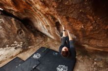 Bouldering in Hueco Tanks on 11/22/2018 with Blue Lizard Climbing and Yoga

Filename: SRM_20181122_1118520.jpg
Aperture: f/4.0
Shutter Speed: 1/250
Body: Canon EOS-1D Mark II
Lens: Canon EF 16-35mm f/2.8 L