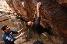 Bouldering in Hueco Tanks on 11/22/2018 with Blue Lizard Climbing and Yoga

Filename: SRM_20181122_1119060.jpg
Aperture: f/4.0
Shutter Speed: 1/400
Body: Canon EOS-1D Mark II
Lens: Canon EF 16-35mm f/2.8 L