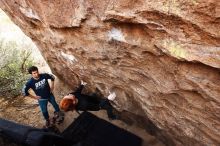 Bouldering in Hueco Tanks on 11/22/2018 with Blue Lizard Climbing and Yoga

Filename: SRM_20181122_1231210.jpg
Aperture: f/5.6
Shutter Speed: 1/250
Body: Canon EOS-1D Mark II
Lens: Canon EF 16-35mm f/2.8 L