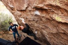 Bouldering in Hueco Tanks on 11/22/2018 with Blue Lizard Climbing and Yoga

Filename: SRM_20181122_1231350.jpg
Aperture: f/5.6
Shutter Speed: 1/250
Body: Canon EOS-1D Mark II
Lens: Canon EF 16-35mm f/2.8 L