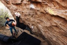 Bouldering in Hueco Tanks on 11/22/2018 with Blue Lizard Climbing and Yoga

Filename: SRM_20181122_1231400.jpg
Aperture: f/5.6
Shutter Speed: 1/250
Body: Canon EOS-1D Mark II
Lens: Canon EF 16-35mm f/2.8 L