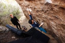Bouldering in Hueco Tanks on 11/22/2018 with Blue Lizard Climbing and Yoga

Filename: SRM_20181122_1232320.jpg
Aperture: f/5.6
Shutter Speed: 1/250
Body: Canon EOS-1D Mark II
Lens: Canon EF 16-35mm f/2.8 L