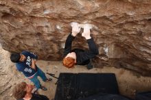 Bouldering in Hueco Tanks on 11/22/2018 with Blue Lizard Climbing and Yoga

Filename: SRM_20181122_1257460.jpg
Aperture: f/5.6
Shutter Speed: 1/250
Body: Canon EOS-1D Mark II
Lens: Canon EF 16-35mm f/2.8 L