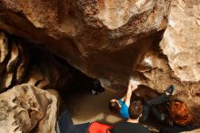 Bouldering in Hueco Tanks on 11/22/2018 with Blue Lizard Climbing and Yoga

Filename: SRM_20181122_1311480.jpg
Aperture: f/5.6
Shutter Speed: 1/1000
Body: Canon EOS-1D Mark II
Lens: Canon EF 16-35mm f/2.8 L