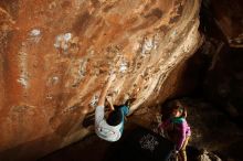 Bouldering in Hueco Tanks on 11/22/2018 with Blue Lizard Climbing and Yoga

Filename: SRM_20181122_1453070.jpg
Aperture: f/8.0
Shutter Speed: 1/250
Body: Canon EOS-1D Mark II
Lens: Canon EF 16-35mm f/2.8 L