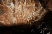 Bouldering in Hueco Tanks on 11/22/2018 with Blue Lizard Climbing and Yoga

Filename: SRM_20181122_1501080.jpg
Aperture: f/8.0
Shutter Speed: 1/250
Body: Canon EOS-1D Mark II
Lens: Canon EF 16-35mm f/2.8 L