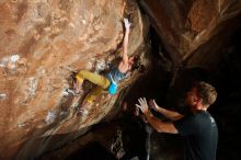 Bouldering in Hueco Tanks on 11/22/2018 with Blue Lizard Climbing and Yoga

Filename: SRM_20181122_1506210.jpg
Aperture: f/8.0
Shutter Speed: 1/250
Body: Canon EOS-1D Mark II
Lens: Canon EF 16-35mm f/2.8 L