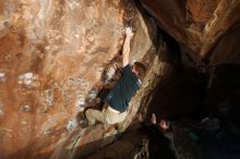 Bouldering in Hueco Tanks on 11/22/2018 with Blue Lizard Climbing and Yoga

Filename: SRM_20181122_1508200.jpg
Aperture: f/8.0
Shutter Speed: 1/250
Body: Canon EOS-1D Mark II
Lens: Canon EF 16-35mm f/2.8 L