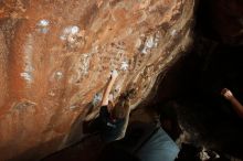 Bouldering in Hueco Tanks on 11/22/2018 with Blue Lizard Climbing and Yoga

Filename: SRM_20181122_1548240.jpg
Aperture: f/8.0
Shutter Speed: 1/250
Body: Canon EOS-1D Mark II
Lens: Canon EF 16-35mm f/2.8 L