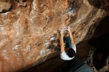 Bouldering in Hueco Tanks on 11/22/2018 with Blue Lizard Climbing and Yoga

Filename: SRM_20181122_1551230.jpg
Aperture: f/8.0
Shutter Speed: 1/250
Body: Canon EOS-1D Mark II
Lens: Canon EF 16-35mm f/2.8 L