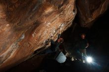 Bouldering in Hueco Tanks on 11/22/2018 with Blue Lizard Climbing and Yoga

Filename: SRM_20181122_1600030.jpg
Aperture: f/8.0
Shutter Speed: 1/250
Body: Canon EOS-1D Mark II
Lens: Canon EF 16-35mm f/2.8 L