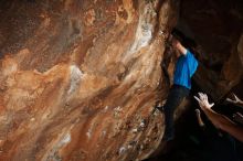 Bouldering in Hueco Tanks on 11/22/2018 with Blue Lizard Climbing and Yoga

Filename: SRM_20181122_1605500.jpg
Aperture: f/8.0
Shutter Speed: 1/250
Body: Canon EOS-1D Mark II
Lens: Canon EF 16-35mm f/2.8 L