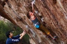 Bouldering in Hueco Tanks on 11/22/2018 with Blue Lizard Climbing and Yoga

Filename: SRM_20181122_1730081.jpg
Aperture: f/2.0
Shutter Speed: 1/125
Body: Canon EOS-1D Mark II
Lens: Canon EF 85mm f/1.2 L II