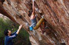 Bouldering in Hueco Tanks on 11/22/2018 with Blue Lizard Climbing and Yoga

Filename: SRM_20181122_1730100.jpg
Aperture: f/2.0
Shutter Speed: 1/125
Body: Canon EOS-1D Mark II
Lens: Canon EF 85mm f/1.2 L II