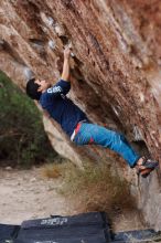 Bouldering in Hueco Tanks on 11/22/2018 with Blue Lizard Climbing and Yoga

Filename: SRM_20181122_1738240.jpg
Aperture: f/2.0
Shutter Speed: 1/250
Body: Canon EOS-1D Mark II
Lens: Canon EF 85mm f/1.2 L II