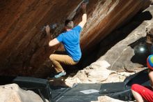 Bouldering in Hueco Tanks on 11/20/2018 with Blue Lizard Climbing and Yoga

Filename: SRM_20181120_1220090.jpg
Aperture: f/8.0
Shutter Speed: 1/250
Body: Canon EOS-1D Mark II
Lens: Canon EF 50mm f/1.8 II
