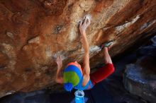 Bouldering in Hueco Tanks on 11/20/2018 with Blue Lizard Climbing and Yoga

Filename: SRM_20181120_1300290.jpg
Aperture: f/4.5
Shutter Speed: 1/250
Body: Canon EOS-1D Mark II
Lens: Canon EF 16-35mm f/2.8 L