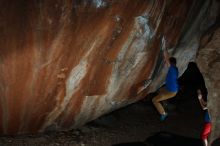 Bouldering in Hueco Tanks on 11/20/2018 with Blue Lizard Climbing and Yoga

Filename: SRM_20181120_1527490.jpg
Aperture: f/8.0
Shutter Speed: 1/250
Body: Canon EOS-1D Mark II
Lens: Canon EF 16-35mm f/2.8 L