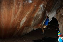 Bouldering in Hueco Tanks on 11/20/2018 with Blue Lizard Climbing and Yoga

Filename: SRM_20181120_1532390.jpg
Aperture: f/8.0
Shutter Speed: 1/250
Body: Canon EOS-1D Mark II
Lens: Canon EF 16-35mm f/2.8 L