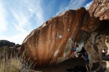 Bouldering in Hueco Tanks on 11/20/2018 with Blue Lizard Climbing and Yoga

Filename: SRM_20181120_1538300.jpg
Aperture: f/8.0
Shutter Speed: 1/250
Body: Canon EOS-1D Mark II
Lens: Canon EF 16-35mm f/2.8 L