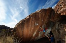 Bouldering in Hueco Tanks on 11/20/2018 with Blue Lizard Climbing and Yoga

Filename: SRM_20181120_1538560.jpg
Aperture: f/8.0
Shutter Speed: 1/250
Body: Canon EOS-1D Mark II
Lens: Canon EF 16-35mm f/2.8 L