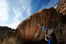 Bouldering in Hueco Tanks on 11/20/2018 with Blue Lizard Climbing and Yoga

Filename: SRM_20181120_1539220.jpg
Aperture: f/8.0
Shutter Speed: 1/250
Body: Canon EOS-1D Mark II
Lens: Canon EF 16-35mm f/2.8 L