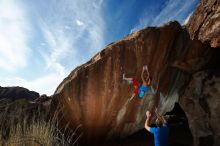 Bouldering in Hueco Tanks on 11/20/2018 with Blue Lizard Climbing and Yoga

Filename: SRM_20181120_1539300.jpg
Aperture: f/8.0
Shutter Speed: 1/250
Body: Canon EOS-1D Mark II
Lens: Canon EF 16-35mm f/2.8 L
