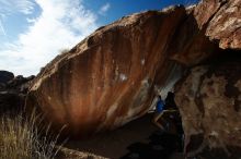 Bouldering in Hueco Tanks on 11/20/2018 with Blue Lizard Climbing and Yoga

Filename: SRM_20181120_1600480.jpg
Aperture: f/8.0
Shutter Speed: 1/250
Body: Canon EOS-1D Mark II
Lens: Canon EF 16-35mm f/2.8 L