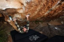 Bouldering in Hueco Tanks on 11/20/2018 with Blue Lizard Climbing and Yoga

Filename: SRM_20181120_1736130.jpg
Aperture: f/3.5
Shutter Speed: 1/250
Body: Canon EOS-1D Mark II
Lens: Canon EF 16-35mm f/2.8 L