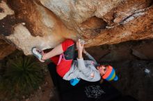 Bouldering in Hueco Tanks on 11/20/2018 with Blue Lizard Climbing and Yoga

Filename: SRM_20181120_1737550.jpg
Aperture: f/5.0
Shutter Speed: 1/250
Body: Canon EOS-1D Mark II
Lens: Canon EF 16-35mm f/2.8 L