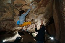 Bouldering in Hueco Tanks on 11/19/2018 with Blue Lizard Climbing and Yoga

Filename: SRM_20181119_1156360.jpg
Aperture: f/8.0
Shutter Speed: 1/250
Body: Canon EOS-1D Mark II
Lens: Canon EF 16-35mm f/2.8 L