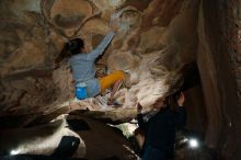 Bouldering in Hueco Tanks on 11/19/2018 with Blue Lizard Climbing and Yoga

Filename: SRM_20181119_1156370.jpg
Aperture: f/8.0
Shutter Speed: 1/250
Body: Canon EOS-1D Mark II
Lens: Canon EF 16-35mm f/2.8 L