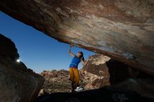 Bouldering in Hueco Tanks on 11/19/2018 with Blue Lizard Climbing and Yoga

Filename: SRM_20181119_1411090.jpg
Aperture: f/8.0
Shutter Speed: 1/250
Body: Canon EOS-1D Mark II
Lens: Canon EF 16-35mm f/2.8 L