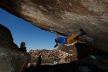Bouldering in Hueco Tanks on 11/19/2018 with Blue Lizard Climbing and Yoga

Filename: SRM_20181119_1414220.jpg
Aperture: f/8.0
Shutter Speed: 1/250
Body: Canon EOS-1D Mark II
Lens: Canon EF 16-35mm f/2.8 L