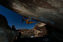 Bouldering in Hueco Tanks on 11/19/2018 with Blue Lizard Climbing and Yoga

Filename: SRM_20181119_1429120.jpg
Aperture: f/8.0
Shutter Speed: 1/250
Body: Canon EOS-1D Mark II
Lens: Canon EF 16-35mm f/2.8 L