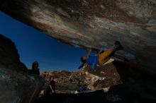 Bouldering in Hueco Tanks on 11/19/2018 with Blue Lizard Climbing and Yoga

Filename: SRM_20181119_1442200.jpg
Aperture: f/8.0
Shutter Speed: 1/250
Body: Canon EOS-1D Mark II
Lens: Canon EF 16-35mm f/2.8 L