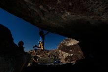 Bouldering in Hueco Tanks on 11/19/2018 with Blue Lizard Climbing and Yoga

Filename: SRM_20181119_1442360.jpg
Aperture: f/8.0
Shutter Speed: 1/250
Body: Canon EOS-1D Mark II
Lens: Canon EF 16-35mm f/2.8 L