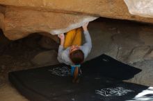Bouldering in Hueco Tanks on 11/19/2018 with Blue Lizard Climbing and Yoga

Filename: SRM_20181119_1509050.jpg
Aperture: f/2.8
Shutter Speed: 1/200
Body: Canon EOS-1D Mark II
Lens: Canon EF 50mm f/1.8 II