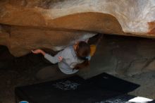 Bouldering in Hueco Tanks on 11/19/2018 with Blue Lizard Climbing and Yoga

Filename: SRM_20181119_1522180.jpg
Aperture: f/2.8
Shutter Speed: 1/250
Body: Canon EOS-1D Mark II
Lens: Canon EF 50mm f/1.8 II