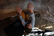 Bouldering in Hueco Tanks on 11/19/2018 with Blue Lizard Climbing and Yoga

Filename: SRM_20181119_1603100.jpg
Aperture: f/2.8
Shutter Speed: 1/250
Body: Canon EOS-1D Mark II
Lens: Canon EF 16-35mm f/2.8 L