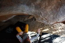 Bouldering in Hueco Tanks on 11/19/2018 with Blue Lizard Climbing and Yoga

Filename: SRM_20181119_1603130.jpg
Aperture: f/2.8
Shutter Speed: 1/250
Body: Canon EOS-1D Mark II
Lens: Canon EF 16-35mm f/2.8 L