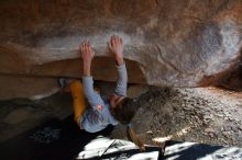 Bouldering in Hueco Tanks on 11/19/2018 with Blue Lizard Climbing and Yoga

Filename: SRM_20181119_1607510.jpg
Aperture: f/2.8
Shutter Speed: 1/250
Body: Canon EOS-1D Mark II
Lens: Canon EF 16-35mm f/2.8 L