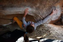 Bouldering in Hueco Tanks on 11/19/2018 with Blue Lizard Climbing and Yoga

Filename: SRM_20181119_1607540.jpg
Aperture: f/2.8
Shutter Speed: 1/250
Body: Canon EOS-1D Mark II
Lens: Canon EF 16-35mm f/2.8 L