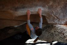 Bouldering in Hueco Tanks on 11/19/2018 with Blue Lizard Climbing and Yoga

Filename: SRM_20181119_1612280.jpg
Aperture: f/2.8
Shutter Speed: 1/250
Body: Canon EOS-1D Mark II
Lens: Canon EF 16-35mm f/2.8 L
