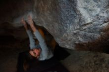 Bouldering in Hueco Tanks on 11/19/2018 with Blue Lizard Climbing and Yoga

Filename: SRM_20181119_1646470.jpg
Aperture: f/2.8
Shutter Speed: 1/250
Body: Canon EOS-1D Mark II
Lens: Canon EF 16-35mm f/2.8 L